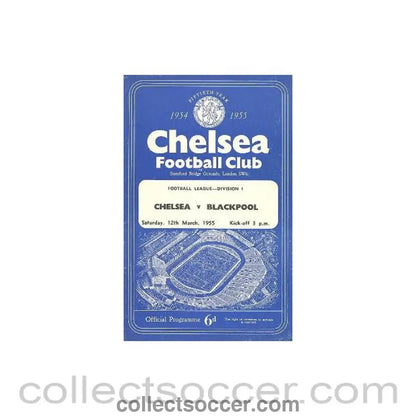 1955 - Chelsea v Blackpool official programme 12/03/1955 - Collect Soccer