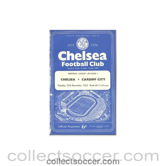 1955 - Chelsea v Cardiff City official programme 27/12/1955