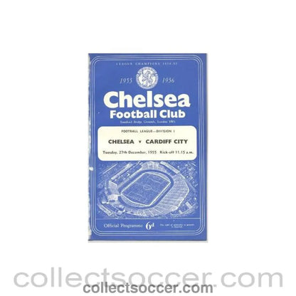 1955 - Chelsea v Cardiff City official programme 27/12/1955 - Collect Soccer