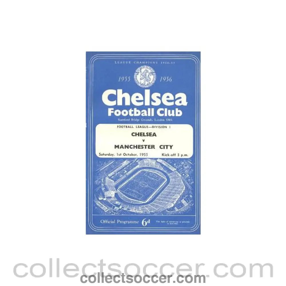 1955 - Chelsea v Manchester City official programme 01/10/1955 - Collect Soccer