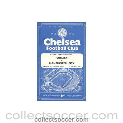 1955 - Chelsea v Manchester City official programme 01/10/1955 - Collect Soccer
