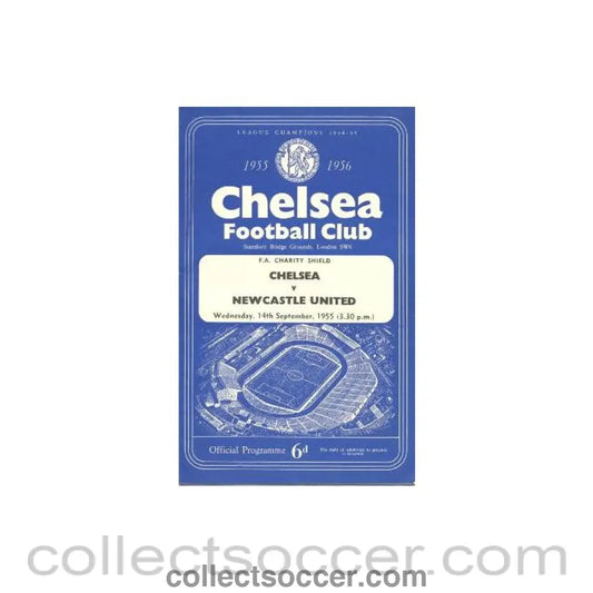1955 - Chelsea v Newcastle United official programme 14/09/1955