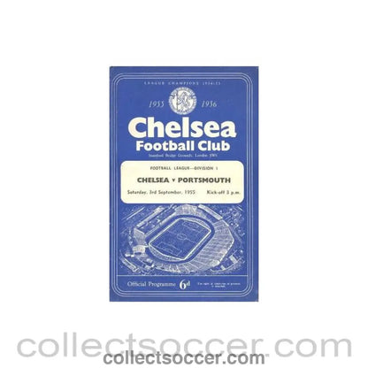 1955 - Chelsea v Portsmouth official programme 03/09/1955 - Collect Soccer