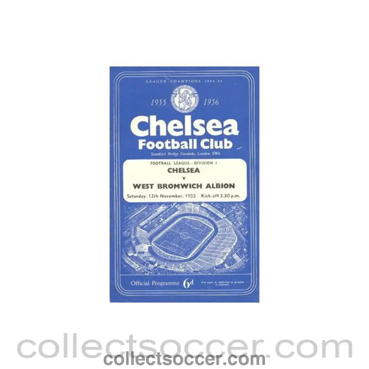 1955 - Chelsea v West Bromwich Albion official programme 12/11/1955