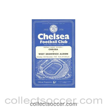 1955 - Chelsea v West Bromwich Albion official programme 12/11/1955 - Collect Soccer