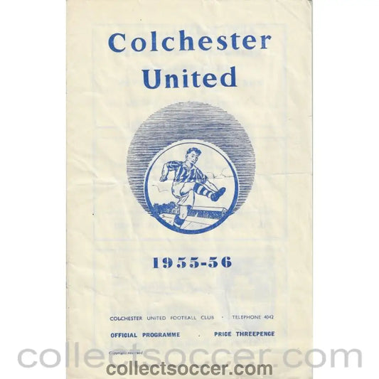 1955 - Colchester United FC V Queens Park Rangers FC Football Progamme 29/10/1955 - Collect Soccer