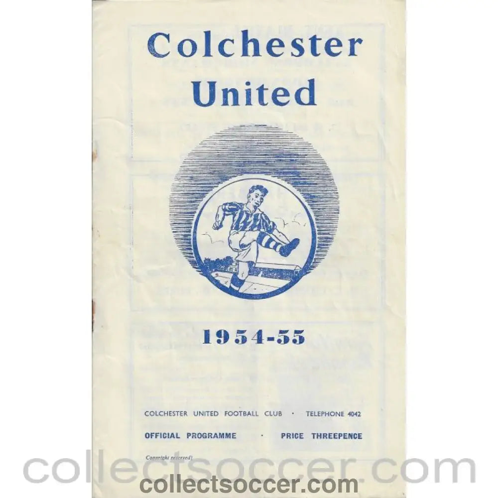 1955 - Colchester United v Queens Park Rangers 12/02/1955 Football Programme - Collect Soccer