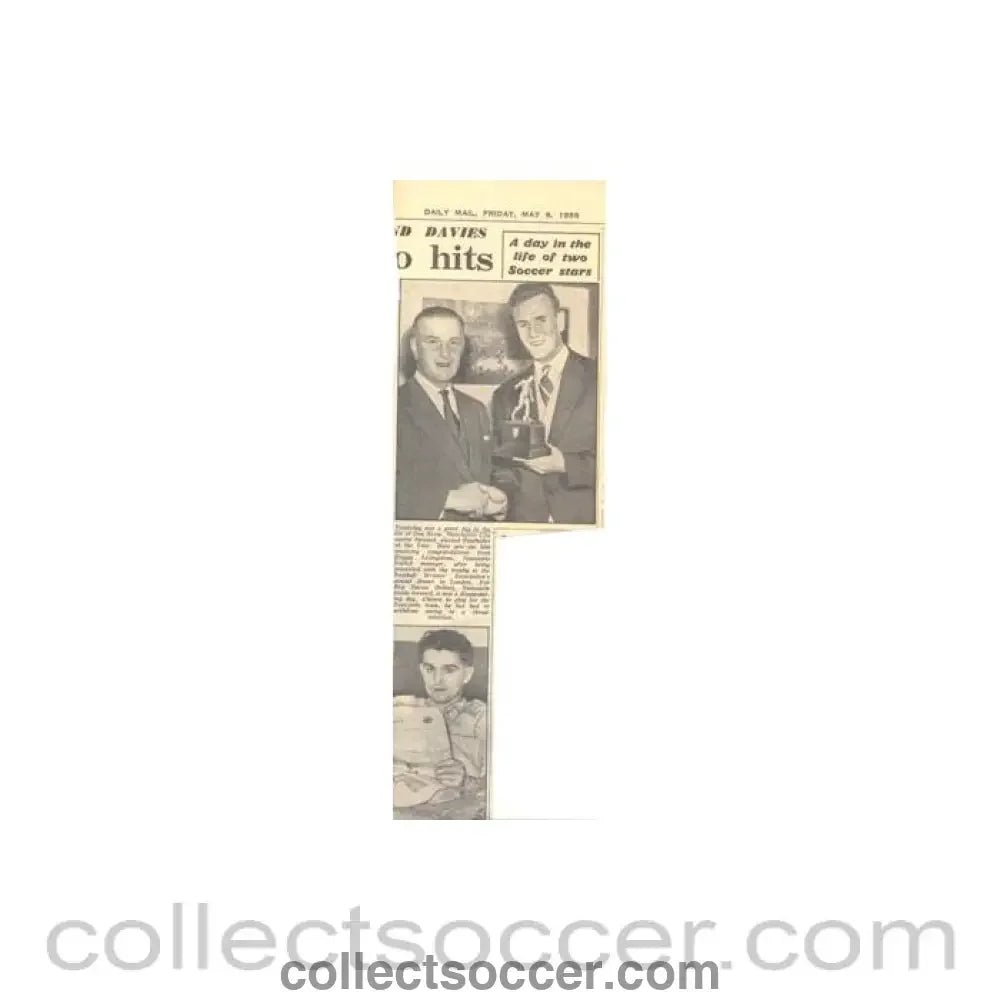 1955 - Don Revie Footballer Of The Year 06/05/1955 Newspaper Cutting - Collect Soccer