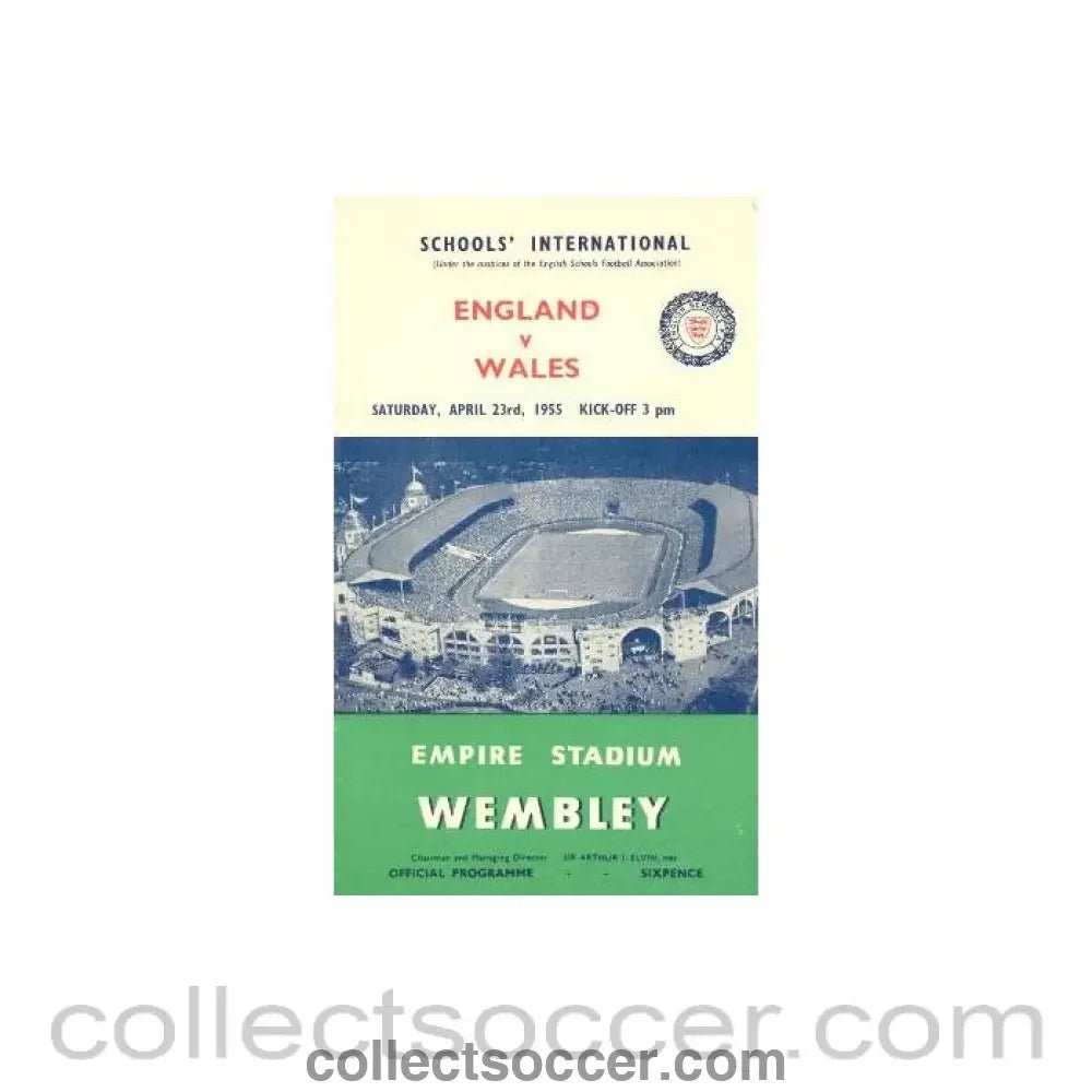 1955 England v Wales official programme 23/04/1955 - Collect Soccer