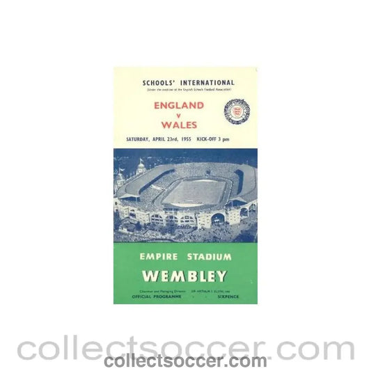 1955 England v Wales official programme 23/04/1955 - Collect Soccer
