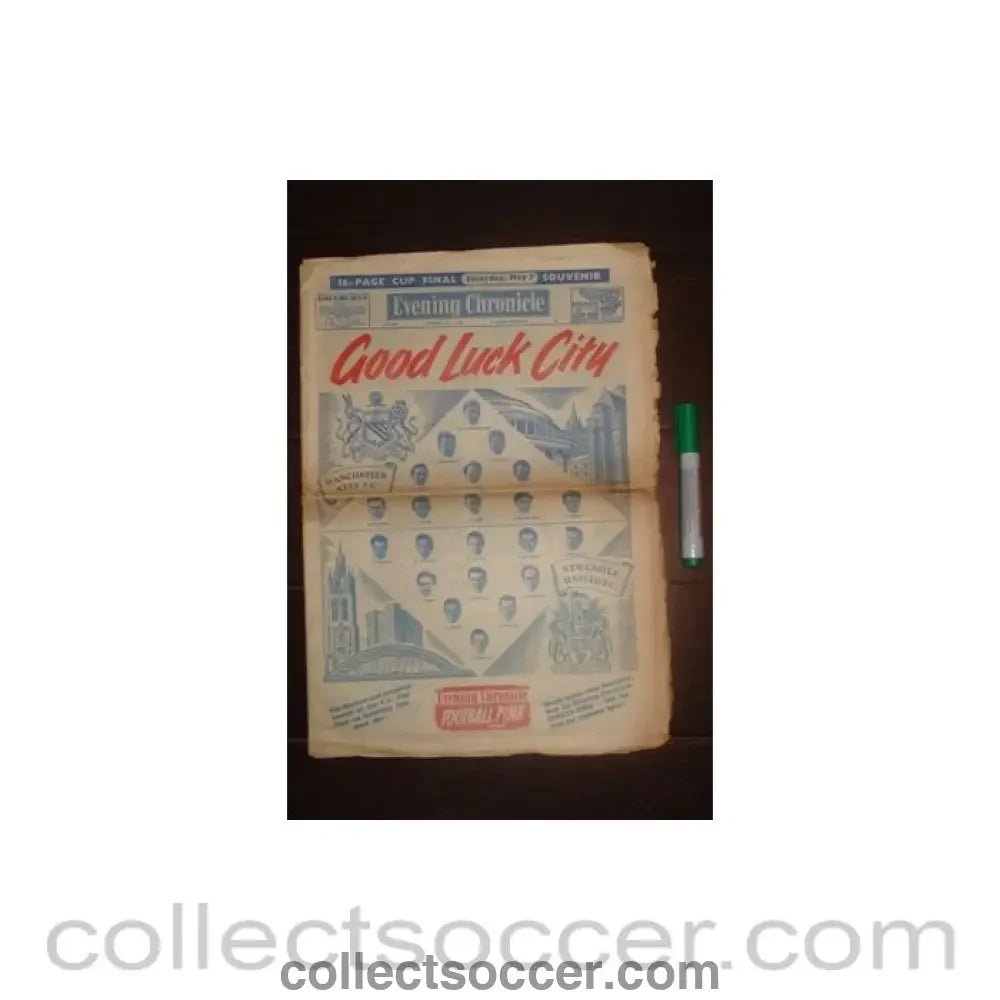 1955 - Evening Chronicle newspaper of 05/05/1955 covering the 1955 FA Cup Final in advance - Collect Soccer