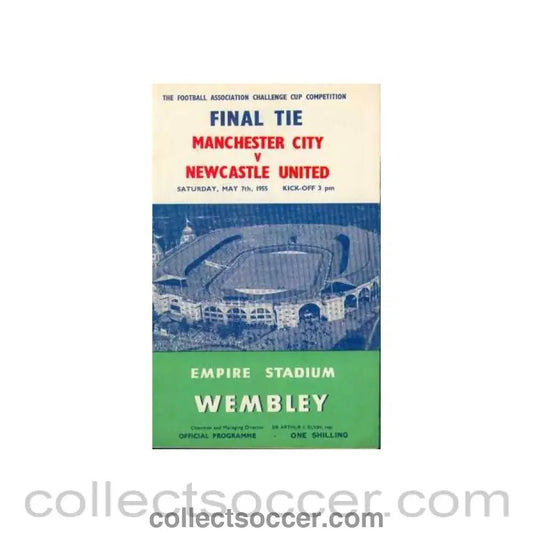 1955 FA Cup Final Programme Manchester City v Newcastle United - Collect Soccer