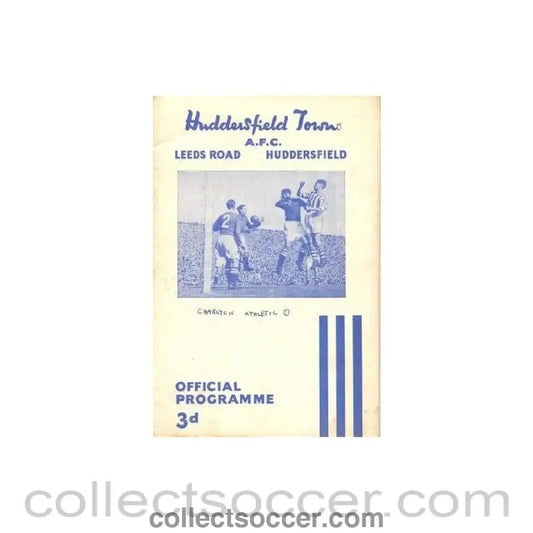 1955 - Huddersfield Town v Charlton Athletic official programme 01/01/1955 - Collect Soccer