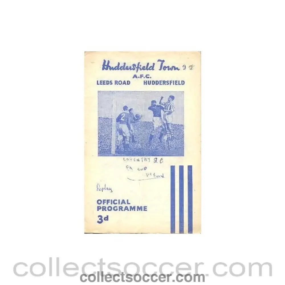1955 - Huddersfield Town v Coventry City official programme 08/01/1955 - Collect Soccer