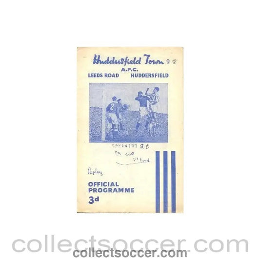 1955 - Huddersfield Town v Coventry City official programme 08/01/1955 - Collect Soccer