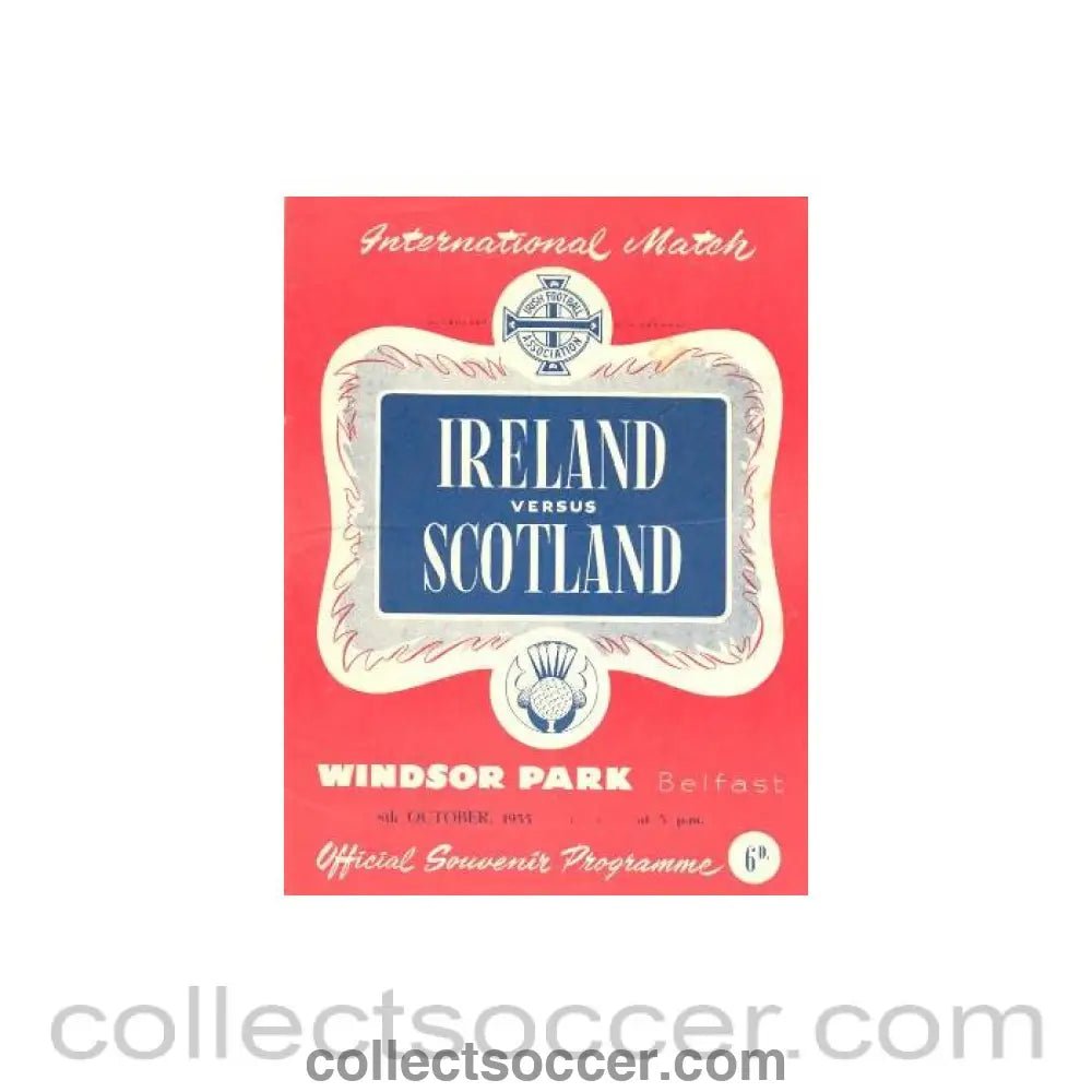 1955 - Ireland v Scotland official programme 08/10/1955 - Collect Soccer