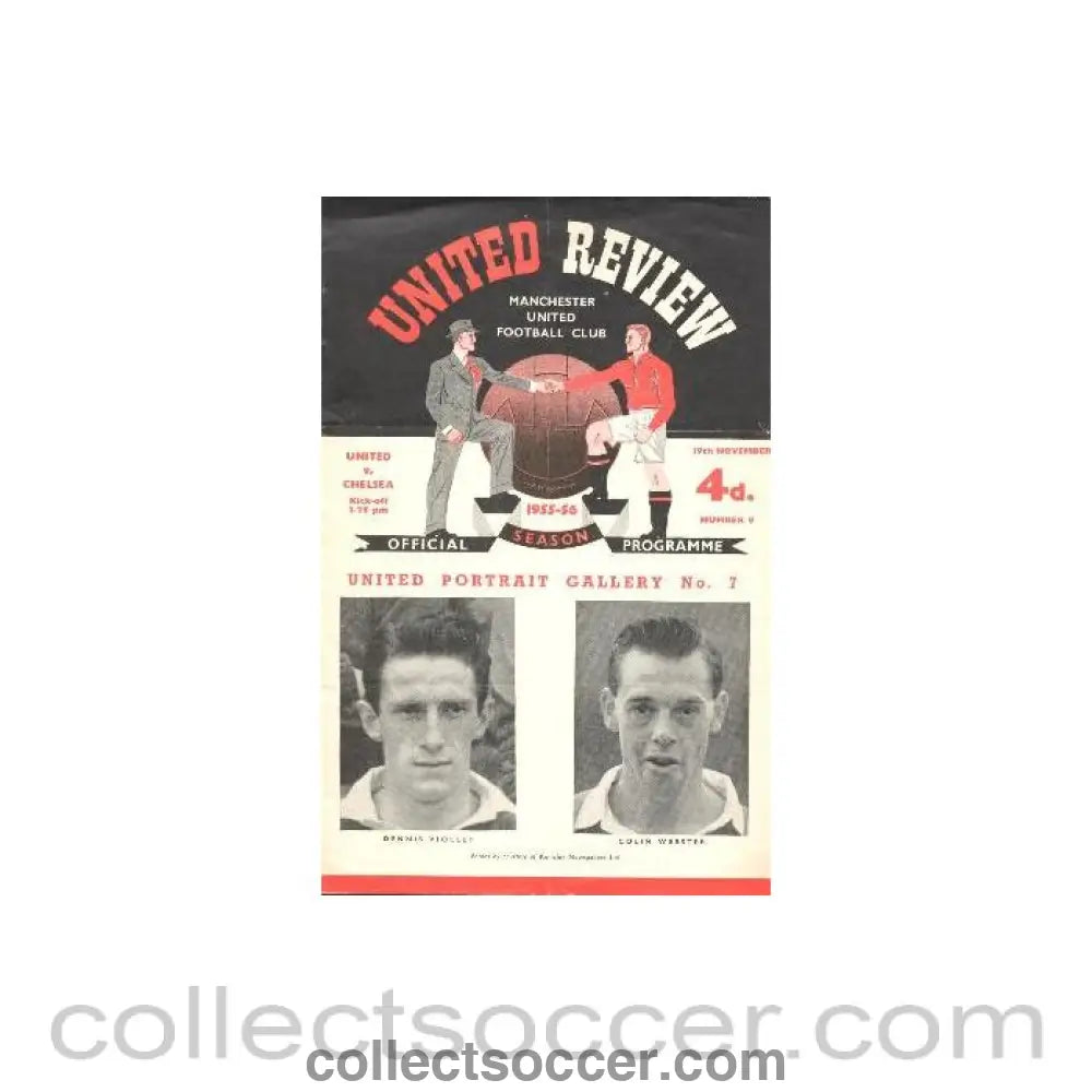 1955 - Manchester United vChelsea official programme 19/11/1955