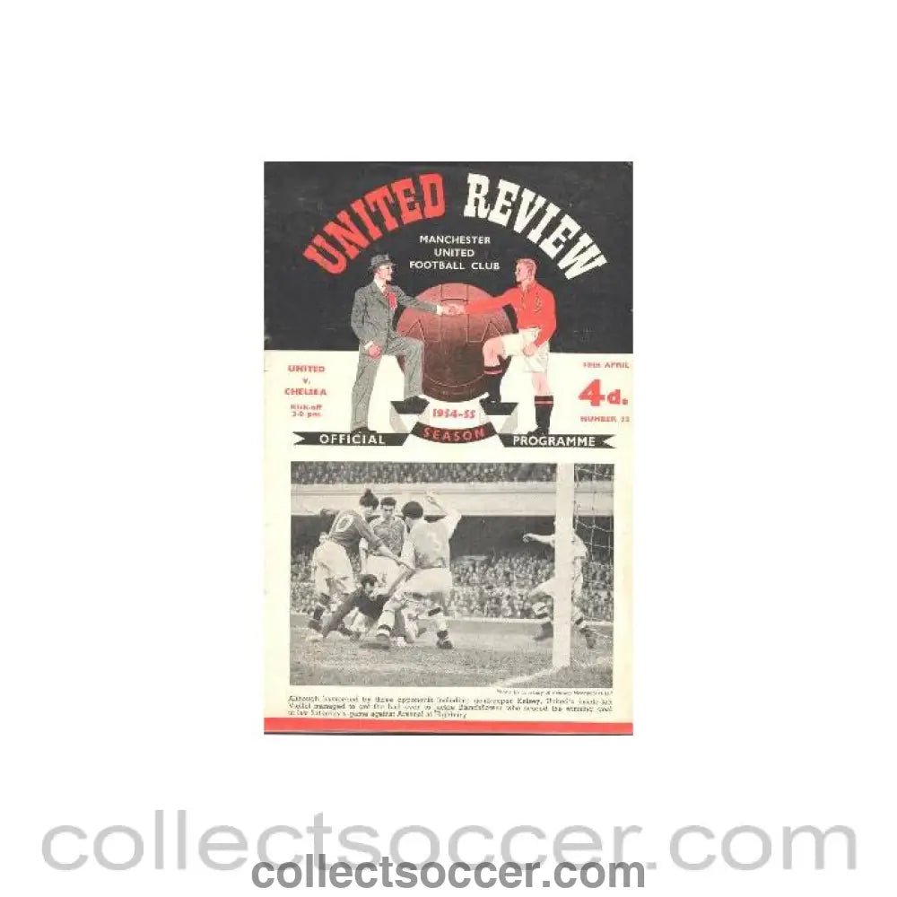 1955 - Manchester United vChelsea official programme 30/04/1955 - Collect Soccer