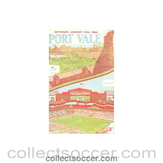 1955 - Port Vale v Stoke City official programme 15/01/1955 Football League, half price - Collect Soccer