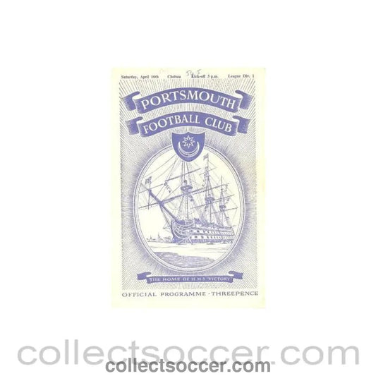 1955 - Portsmouth vChelsea official programme 16/04/1955 - Collect Soccer