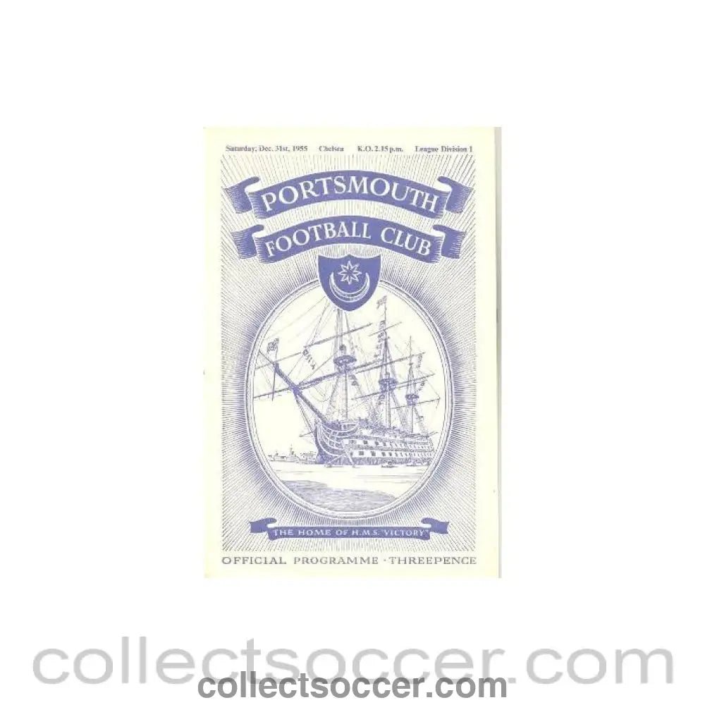1955 - Portsmouth vChelsea official programme 31/12/1955 - Collect Soccer