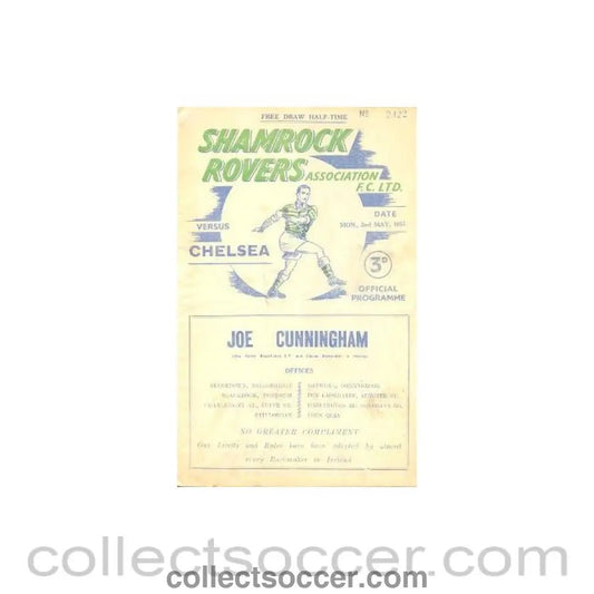 1955 - Shamrock Rovers vChelsea official programme 02/05/1955 - Collect Soccer