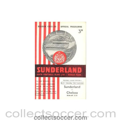 1955 - Sunderland vChelsea official programme 10/09/1955 - Collect Soccer