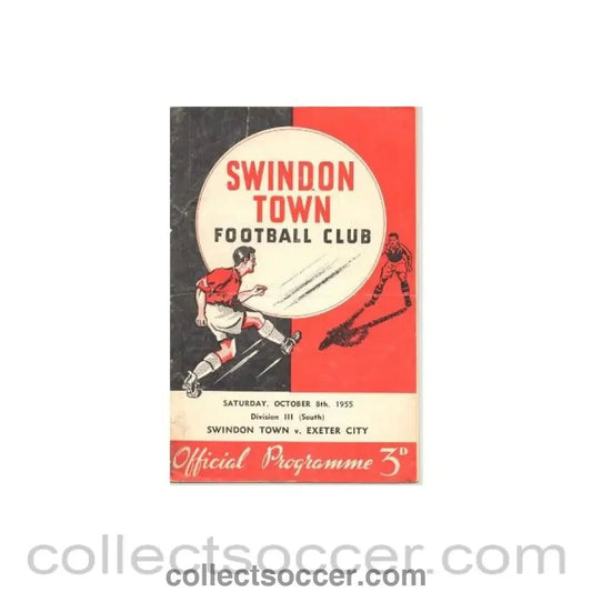 1955 - Swindon Town v Exeter official programme 08/10/1955 - Collect Soccer