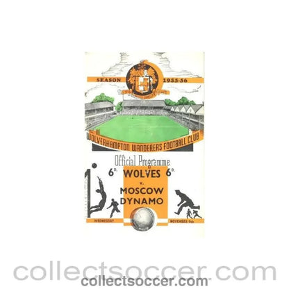 1955 - Wolverhampton Wanderers v Dynamo Moscow official programme 09/11/1955 - Collect Soccer