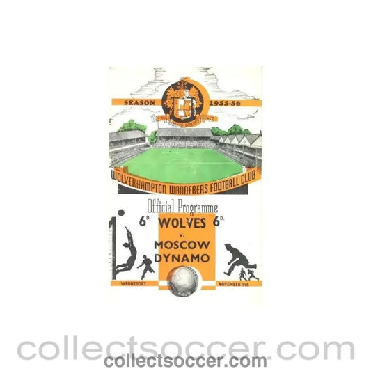 1955 - Wolverhampton Wanderers v Dynamo Moscow official programme 09/11/1955 - Collect Soccer