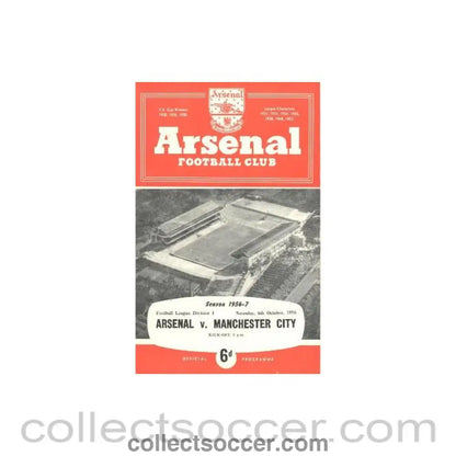 1956 - Arsenal v Manchester City official programme 06/10/1956