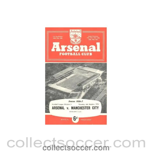 1956 - Arsenal v Manchester City official programme 06/10/1956