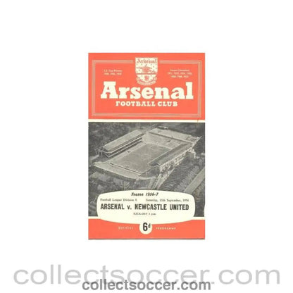 1956 - Arsenal v Newcastle United official programme 15/09/1956 - Collect Soccer