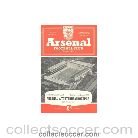 1956 - Arsenal v Tottenham Hotspur official programme 14/01/1956 League Cup
