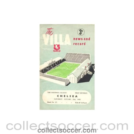1956 - Aston Villa vChelsea official programme 21/01/1956