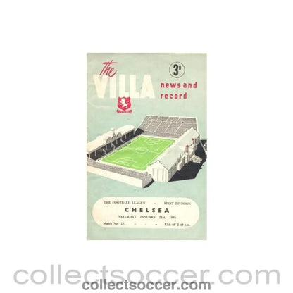 1956 - Aston Villa vChelsea official programme 21/01/1956 - Collect Soccer