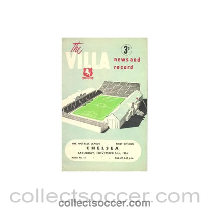 1956 - Aston Villa vChelsea official programme 24/11/1956 Football League