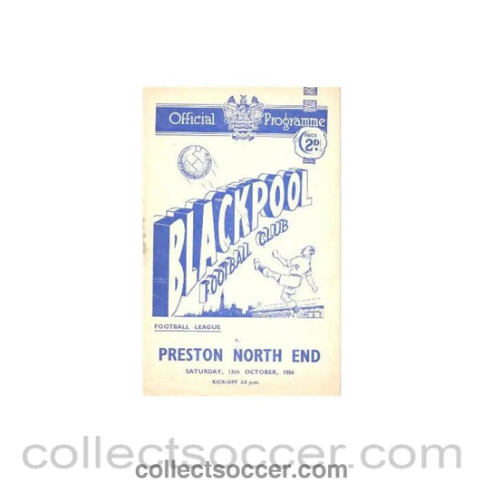 1956 - Blackpool v Preston North End official programme 13/10/1956