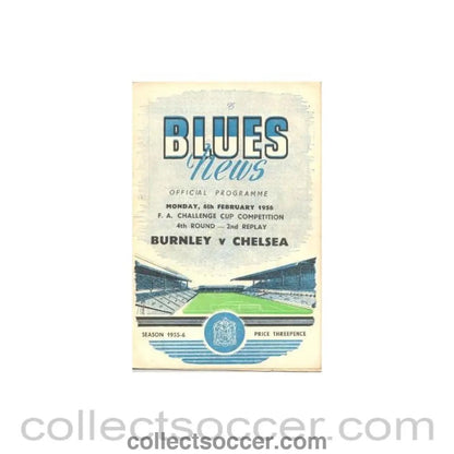 1956 - Burnley vChelsea official programme 06/02/1956 second replay - Collect Soccer