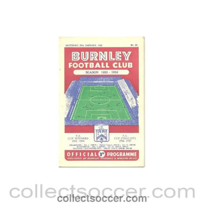 1956 - Burnley vChelsea official programme 28/01/1956 - Collect Soccer