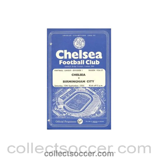 1956 - Chelsea v Birmingham official programme 15/09/1956