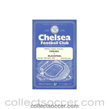 1956 - Chelsea v Blackpool official programme 28/04/1956 - Collect Soccer