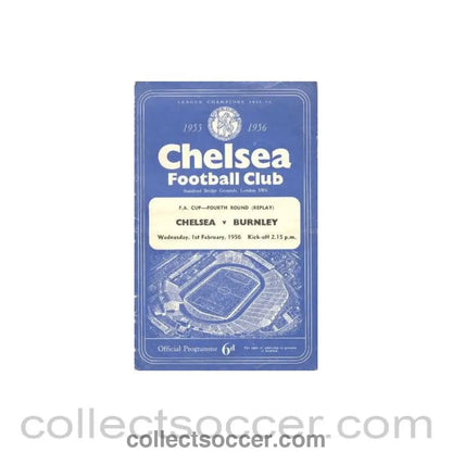 1956 - Chelsea v Burnley official programme 01/02/1956 - Collect Soccer