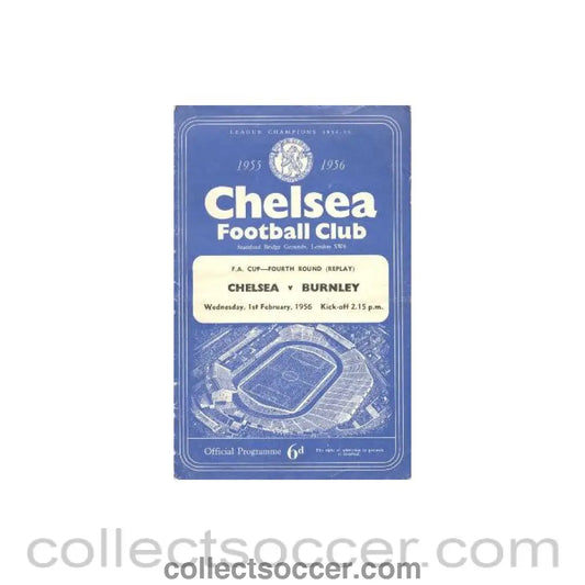 1956 - Chelsea v Burnley official programme 01/02/1956