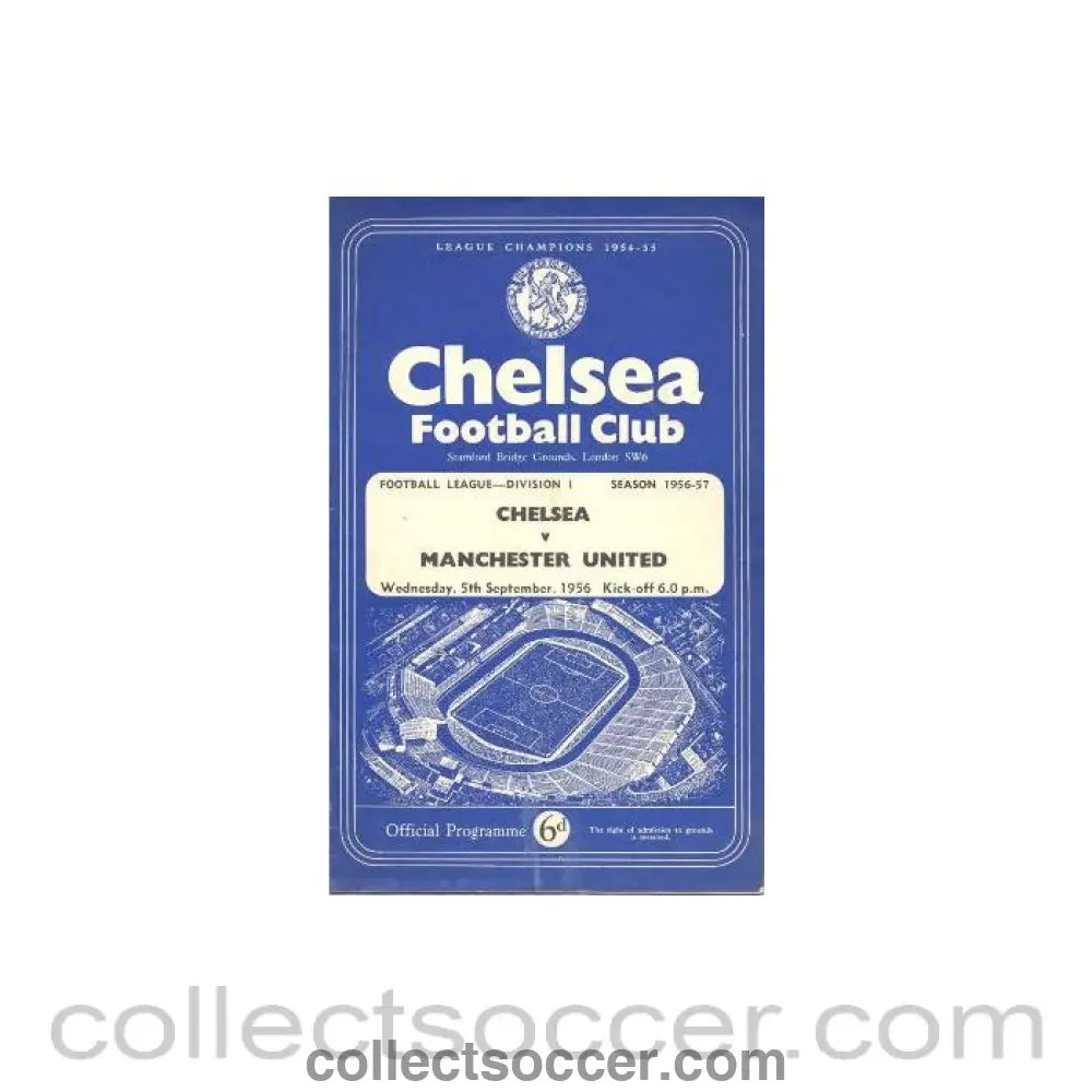 1956 - Chelsea v Manchester United official programme 05/09/1956
