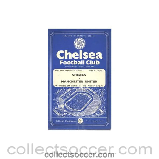 1956 - Chelsea v Manchester United official programme 05/09/1956