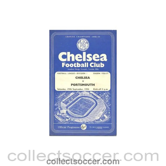1956 - Chelsea v Portsmouth official programme 29/09/1956