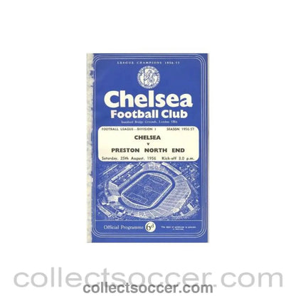 1956 - Chelsea v Preston North End official programme 25/08/1956 - Collect Soccer