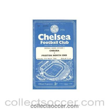 1956 - Chelsea v Preston North End official programme 31/03/1956 - Collect Soccer