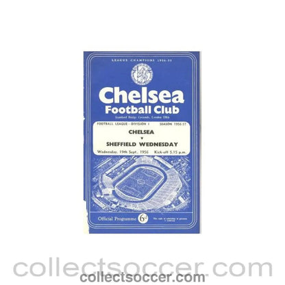 1956 - Chelsea v Sheffield Wednesday official programme 19/09/1956 - Collect Soccer